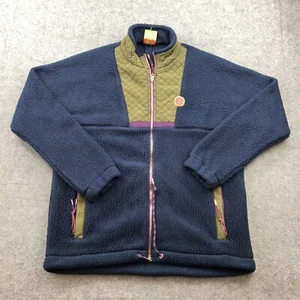 Without Walls Jacket Mens Large Blue Bomber Full Zip Deep Pile Fleece - Picture 1 of 8