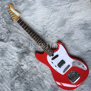 Red Mustang Electric Guitar Solid Body Rosewood Fretboard 6 String Chrome Part - Picture 1 of 9