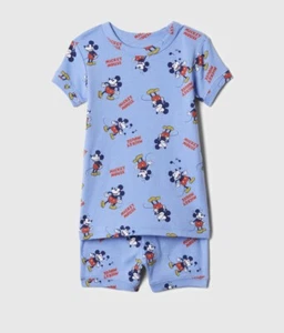 NEW Nwt Disney Mickey Mouse 100% Organic Cotton Shirting Blue Pajamas Size 5 $34 - Picture 1 of 2