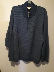 DOCKERS HERREN LANGARM 1/4 REISSVERSCHLUSS GERIPPTER PULLOVER MIT STEHKRAGEN BLAU 4XL - Bild 1 von 9
