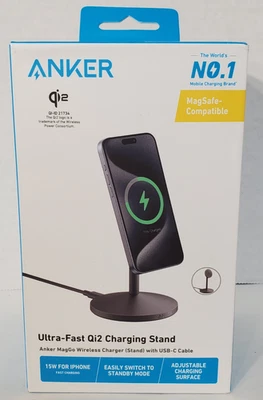 Anker MagGo Ultra Fast Qi2 Magsafe Wireless Charging Single Stand - Black - NEW - Image 1 of 4
