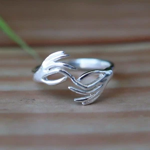 Antler Ring, Deer Antler Ring, 925 Silver Ring, Nature Ring, Woodland Jewelry, B - Picture 1 of 10