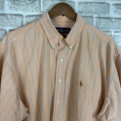 Ralph Lauren классический крой светло оранжевый в полоску длинным рукавом рубашка на пуговицах 2XL - Изображение 1 из 4