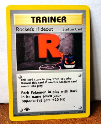 POKEMON ROCKET'S HIDEOUT 63/64 1ST EDITION TRAINER NEO REVELATION LP-NM GENGAR - Image 1 of 4