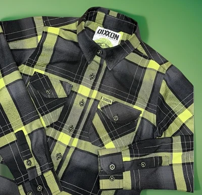 Camisa abotonada a cuadros verde uranio Dixxon Flannel Co para mujer M edición limitada  Foto 1 de 4