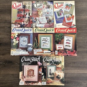 Lote de 9 revistas punto de cruz rápido y fácil CrossQuick For the Love años 90 - Imagen 1 de 9