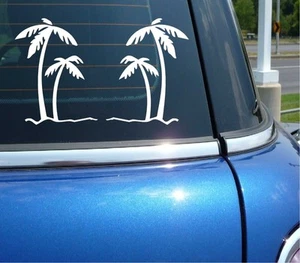 PALM TREE SET #1 STICKER DECAL BEACH OCEAN TROPICAL ISLAND CAR WINDOW WALL - Picture 1 of 3