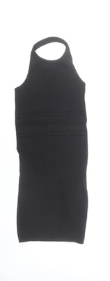 Mini vestido Bodycon feminino Bershka preto sem mangas XS-S - Imagem 1 de 4