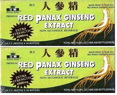 Extracto de Ginseng Panax Rojo 12 Años Raíces 6000 Mg Premium 2 Caja (60 Botellas) Foto 1 de 2