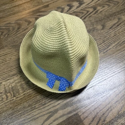 Girls Gymboree Straw Hat Large Blue Polka Dot Bow - Image 1 of 4