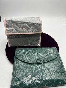 Vintage Quilted Padded Nylons Holder Pouch Bag Accordion Keeper Case Jewelry X2 - Picture 1 of 7