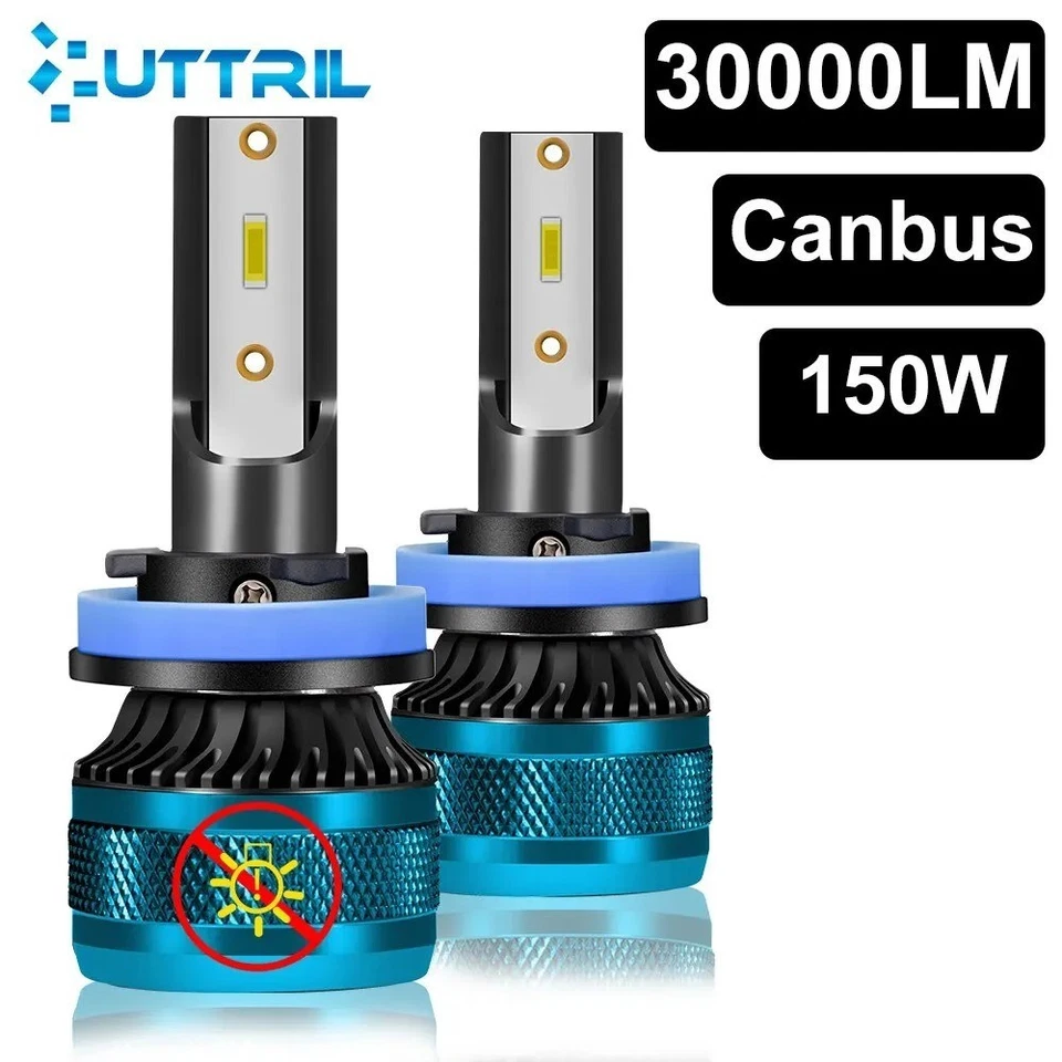Kit 2x Ampoules H7 LED CANBUS CSP 1860 ANTI-ERREUR 6000K 150W 30000LM AUTO MOTO - Photo 1/4