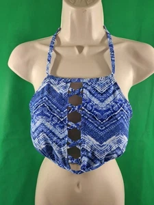 OVP Damenmode trennt Bademode Top - Größe Large (11-13) - blau mit weiß - Bild 1 von 13