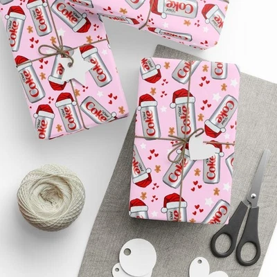 New Diet Coke Christmas paper Christmas Gift Wrapping Paper SO498 - Image 1 of 4