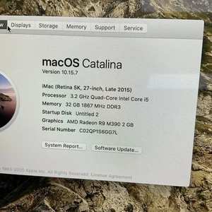 Placa madre de repuesto iMac 2015 5k 3,2 GHz I5 Radeon R9 M390 - Imagen 1 de 1