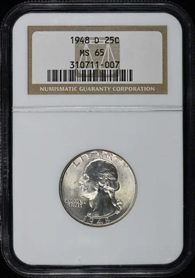 1948-D Washington Quarter 25C NGC MS65 - Image 1 of 4