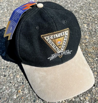 De colección Deadstock Juegos Olímpicos de Invierno Salt Lake City 2002 Lana Gamuza Cierre Gorra Sombrero Foto 1 de 4