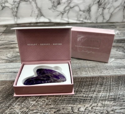 Clean Skin Club Amethyst Gua Sha Sculpting Stone Contour Tool Firming Skincare