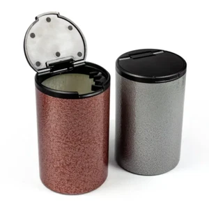 1pc Round Aluminum smoke Ashtray Plastic Lid Durable Metal for home office car - Picture 1 of 12