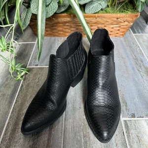 A.N.A Diablo memory foam Faux Leather Reptile Black Ankle Western boot Size 8 - Picture 1 of 9