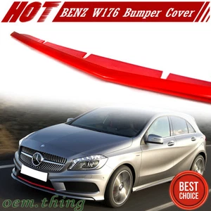 Fit FOR Mercedes Benz W176 Hatchback Front Bumper Lip Spoiler Painted Red Metal - Picture 1 of 1