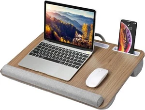 Lap Desk Laptop Bed Table Function for Home Office Students Use w/Pillow Cushion - Picture 1 of 13