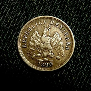 1890  Mexico  ten 10 Centavos Silver Coin NICE detail - Picture 1 of 2