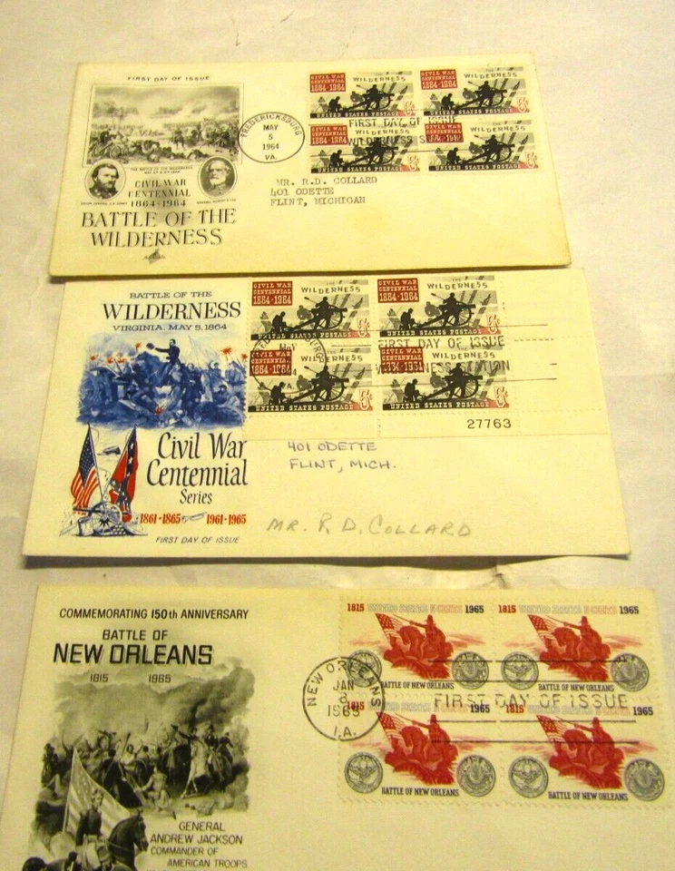 Lot of 3 Civil War & Battle of New Of New Orleans - First Day Covers May 1964 - Image 1 of 4