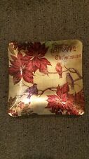  ZODAX GLASS CHRISTMAS PLATE GOLD BACKING NEW OLD STOCK 8.25" SQUARE
