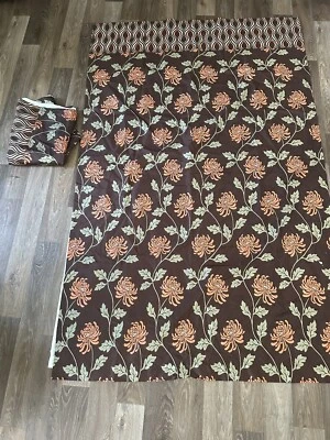 2 Paneles Cortina Importaciones Vintage Pier 1 Jarra Floral Forrado Pestaña Oculta Top 84X53 Foto 1 de 4