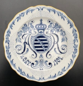 Meissen-Teller - Sachsen-König Friedrich August III. - Thronbesteigung 1904 - Bild 1 von 5