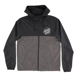Santa Cruz Skateboards Coat Opus Dot Chest Hooded Windbreaker Black/Graphite - Picture 1 of 2