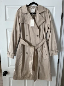 A New Day Women's Tan Classic ON TREND Trench Coat BRAND NEW WITH TAGS size L - Picture 1 of 5