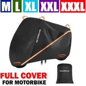 Waterproof Heavy Duty Motorcycle Cover For Winter Outside Storage Rain L-XXXL - Picture 1 of 25