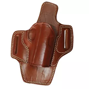 Geschützter Lauf Echtleder OWB Tragen Sie zwei Schlitze schnell ziehen handgefertigt Pistole Holster - Bild 1 von 39