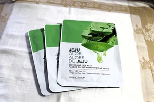 Set of 3 The Face Shop Jeju Aloe Refreshing Face Mask - Picture 1 of 4