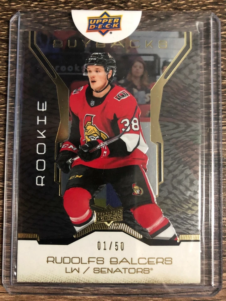 Rudolfs Balcers 2019-20 UD Buybacks GOLD Rookie SP #01/50 C'D #49 - Image 1 of 1