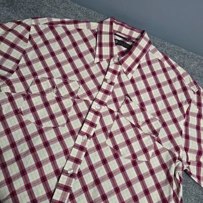 G-Unit Clothing Co Shirt Mens XL Red Plaid Short Sleeve Button Front  Pockets - Image 1 of 4