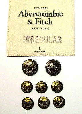 ABERCROMBIE & FITCH replacement buttons Dark Bronze Metal Fair Used Aged Cond. - Image 1 of 4