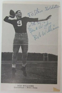 Foto 4x6 firmada por Bob Williams Notre Dame Fighting Irish QB d.2016 149662 - Imagen 1 de 1