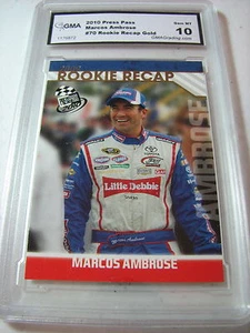 MARCOS AMBROSE 2010 PRESS PASS ROOKIE RECAP GOLD # 70 GRADED 10 L@@@K - Foto 1 di 1