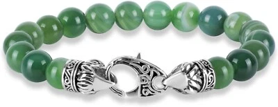 HELEN ANDREWS 19 (10 мм) подлинный нефрит агат бусина браслет - новый для 2024-25 - Изображение 1 из 2