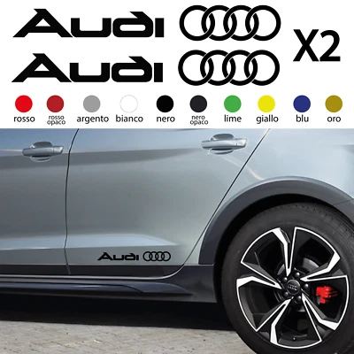 Adesivi AUDI per FIANCATA gonna A1 A3 A4 A5 A6 Q2 Q3 Q5 Q7 SLINE tuning stickers - Imagen 1 de 4