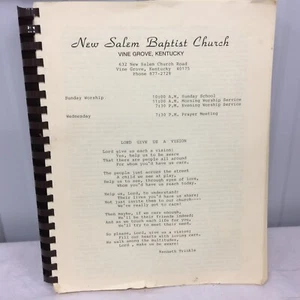 Vintage Rare1991 New Salem Baptist Church Vine Groove Kentucky Parrish Cookbook - Bild 1 von 4