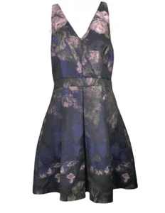 Adelyn Rae Kleid Damen A-Linie Plissee V-Ausschnitt Mini Blau Größe S - Bild 1 von 8