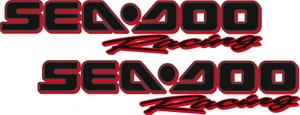 SEA-DOO Racing / PAIR / 12" BLACK/RED OUTLINE / Vinyl Graphic Sticker Boat, PWC - Bild 1 von 3