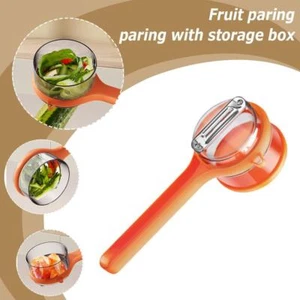 Vegetable Peeler - With Bucket Storage Scratcher Fruit/Potatoe Anti Q3C5 - Picture 1 of 22
