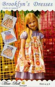 Vestidos Brooklyn, 3 looks, diseños de fauces y campanas patrón de costura tallas 4 5 6 - Imagen 1 de 2