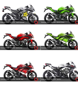 Kawasaki NINJA 300 / 250i EX 300 Fairings Decals Graphic Wrap Kit Set Kawasaki - Picture 1 of 14