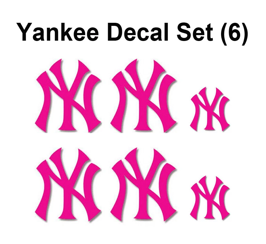 6 New York Yankee Decal stickers NY Window Sticker Hot PINK - Yankee Girl  - Image 1 of 1